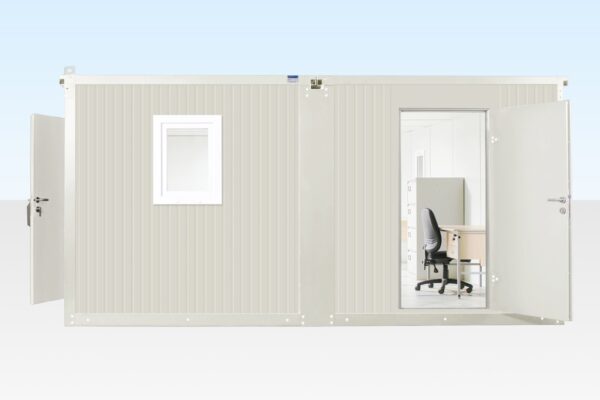 6,5 m x 4,6 m, seitlich verbundenes Flatpack-Containerbüro