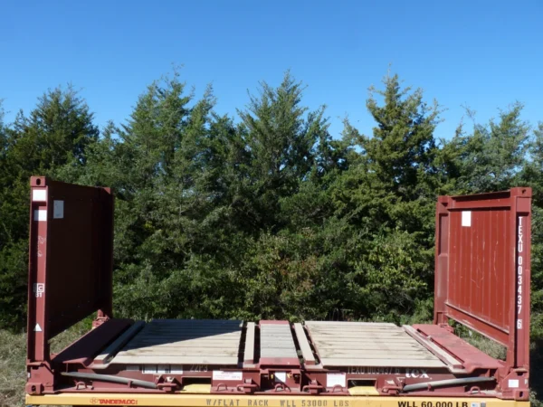 20 Fuß Flat Rack-Versandcontainer – eine Fahrt, für Ausrüstung, übergroße Gegenstände