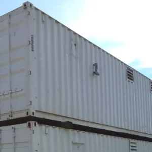 40FT Container-Shop – Klimatisiertes Büro + Lager mit Regalsystem