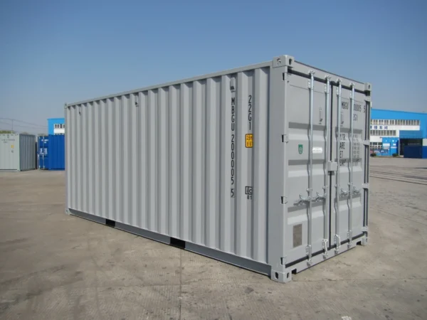 Grauer, neu gebauter 20-Fuß-Versandcontainer