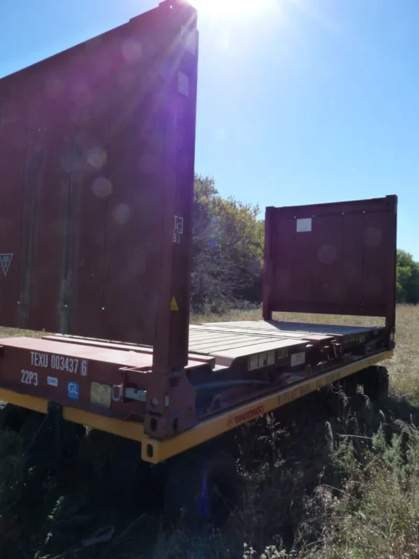 20 Fuß Flat Rack-Versandcontainer – eine Fahrt, für Ausrüstung, übergroße Gegenstände - Image 3